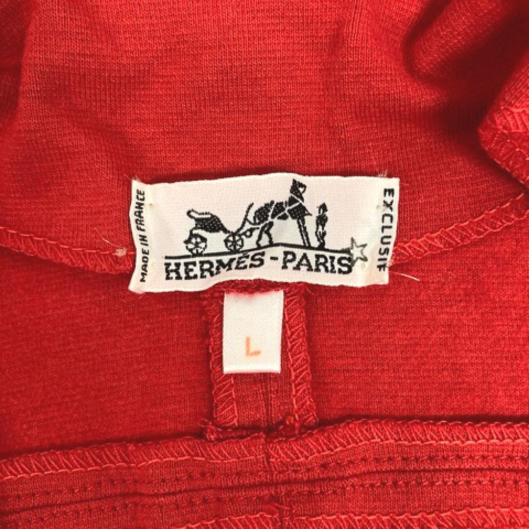 Hermes(エルメス)のHERMES コート パーカー ジップアップ ワンポイント 刺繍 L レッド レディースのジャケット/アウター(その他)の商品写真