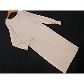 NATURAL BEAUTY BASIC - N. エヌ ナチュラルビューティーベーシック Iライン Vネック ニット ワンピース sizeM/ベージュ ■◇ レディース