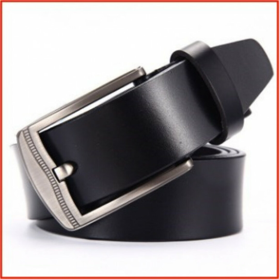 人気 本革ベルト ビジネスベルト メンズ レディース　シンプル 黒 2 メンズのファッション小物(ベルト)の商品写真