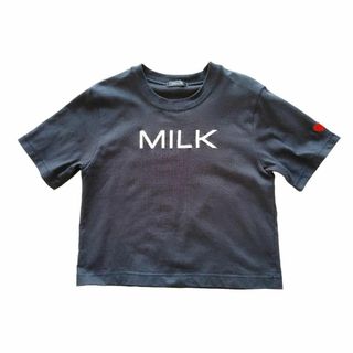 ミルク(MILK)の美品！ミルク　MILK　黒　半袖Tシャツ　ショート丈(Tシャツ(半袖/袖なし))