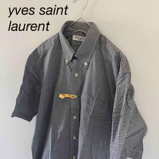 Yves Saint Laurent - yvessaintlaurentイブサンローラン半袖ギンガムチェックシャツL