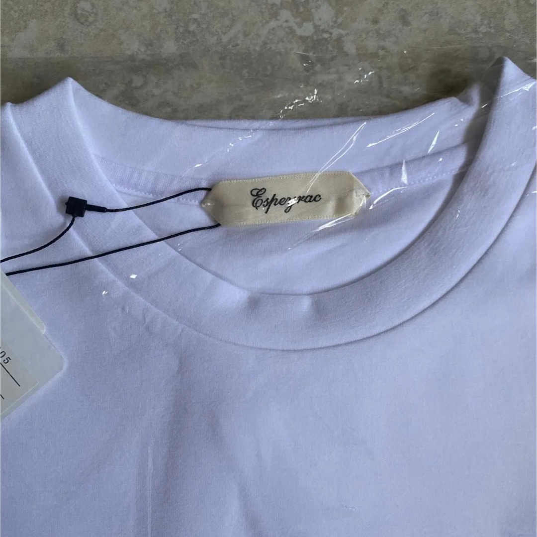 新品未開封Espeyrac LUNEパールロゴＴシャツ　ホワイト メンズのトップス(Tシャツ/カットソー(半袖/袖なし))の商品写真