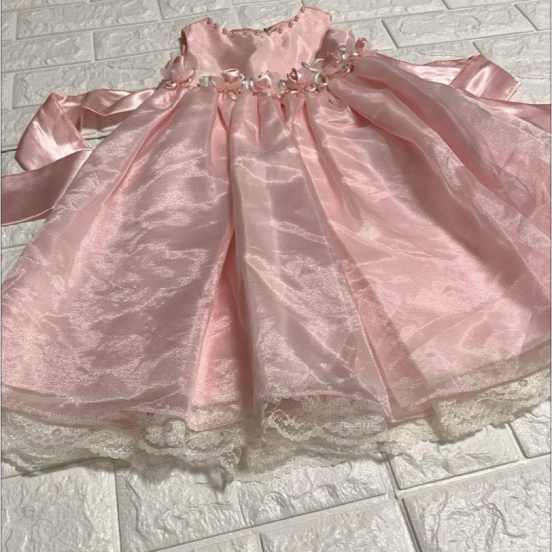 未使用新品　100 　ピンク　可愛いフォーマルドレス キッズ/ベビー/マタニティのキッズ服女の子用(90cm~)(ドレス/フォーマル)の商品写真