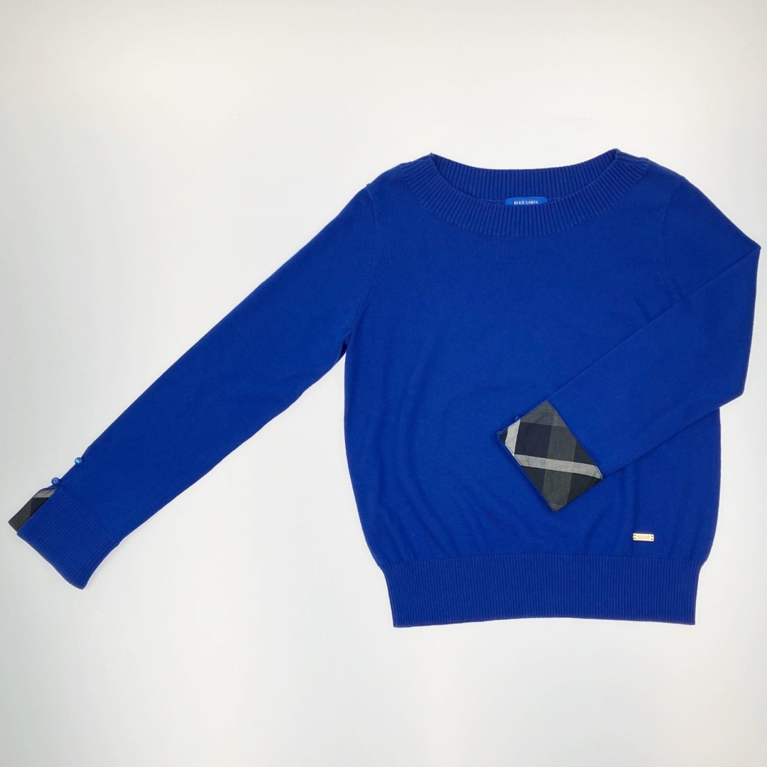 ▽▽BLUE LABEL レディース コットンニット SIZE 38 ブルー レディースのトップス(ニット/セーター)の商品写真