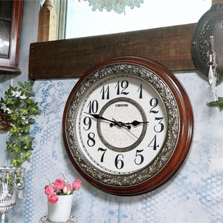 アンティーク雑貨  Victorian  ウォールクロック ラウンド 壁掛時計 
