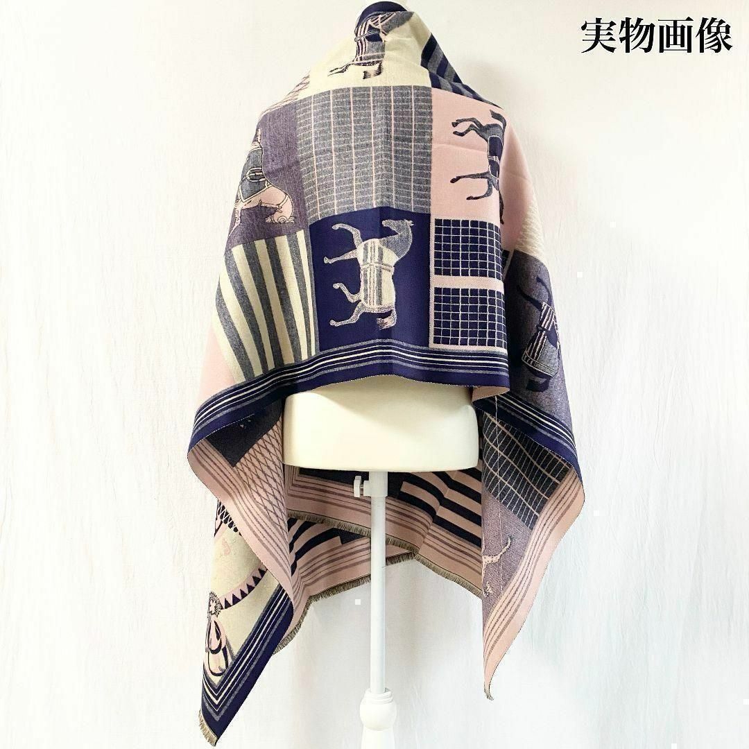 馬柄 カシミヤ 混 ストール マフラー ブランケット スカーフ ショール 韓国 レディースのファッション小物(マフラー/ショール)の商品写真