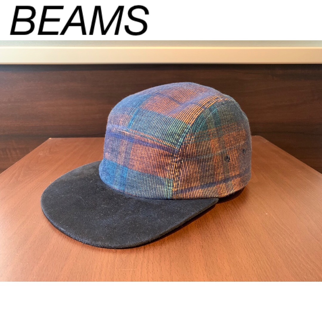 BEAMS(ビームス)のBEAMS PLUS ビームスプラス コーデュロイチェックパネルキャップ メンズの帽子(キャップ)の商品写真