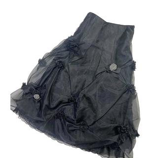 ラ・トォーミ La TOHMI スカート フレア 刺繍 オーガンジー 40(ロングスカート)