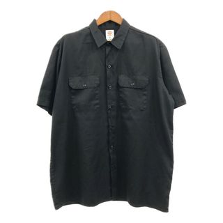 ディッキーズ(Dickies)のDickies ディッキーズ 半袖ワークシャツ ブラック (メンズ XL) 中古 古着 Q7044(シャツ)