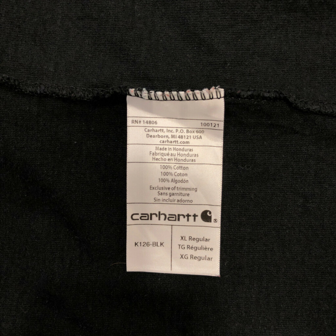carhartt(カーハート)のCarhartt カーハート ポケット 長袖Ｔシャツ 企業ロゴ ブラック (メンズ XL) 中古 古着 Q7045 メンズのトップス(Tシャツ/カットソー(七分/長袖))の商品写真