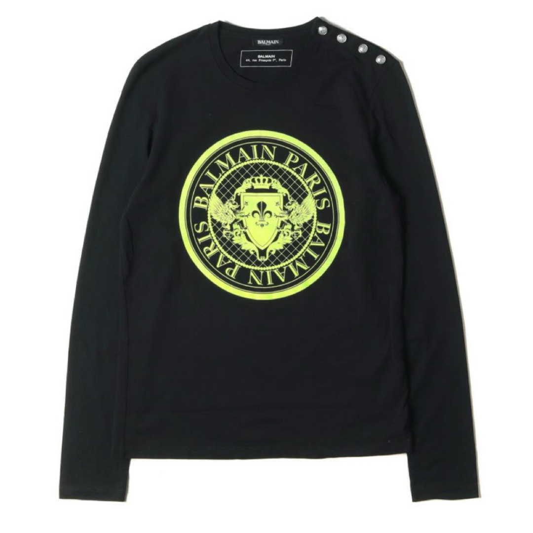 BALMAIN(バルマン)のバルマン メダリオン エンブレムプリント ショルダーボタン　ロンT クールネック メンズのトップス(Tシャツ/カットソー(七分/長袖))の商品写真