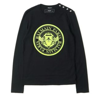 バルマン(BALMAIN)のバルマン メダリオン エンブレムプリント ショルダーボタン　ロンT クールネック(Tシャツ/カットソー(七分/長袖))