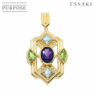 タサキ TASAKI アメジスト 1.80ct ダイヤ 0.07ct マルチストーン ペンダント トップ K18 YG 750 田崎真珠【鑑別書付き】VLP 90229901