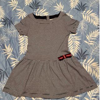 プチバトー(PETIT BATEAU)のPETIT BATEAU 3ans/95㎝　ネイビー.白ボーダーワンピース(ワンピース)