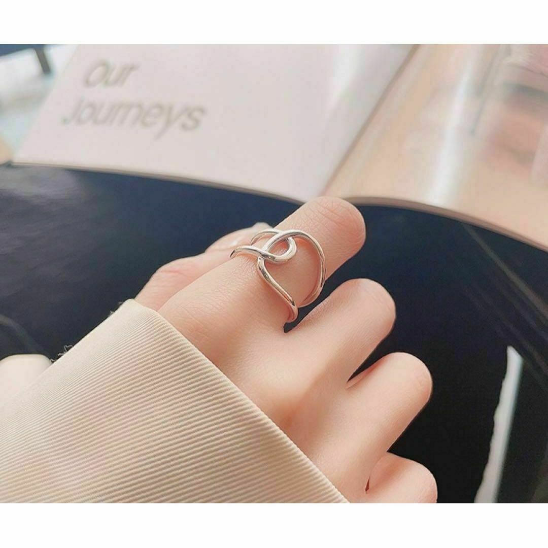 指輪 お洒落 シルバー リング 輪っか シンプル 重ね付け 韓国 フリーサイズ レディースのアクセサリー(リング(指輪))の商品写真