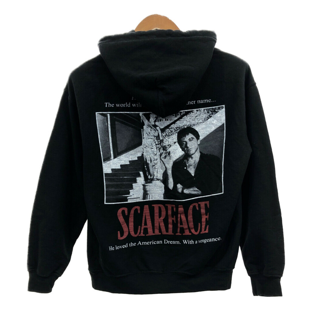 SCARFACE スカーフェイス スウェット パーカー ムービーT ブラック (メンズ S) 中古 古着 Q7053 メンズのトップス(パーカー)の商品写真