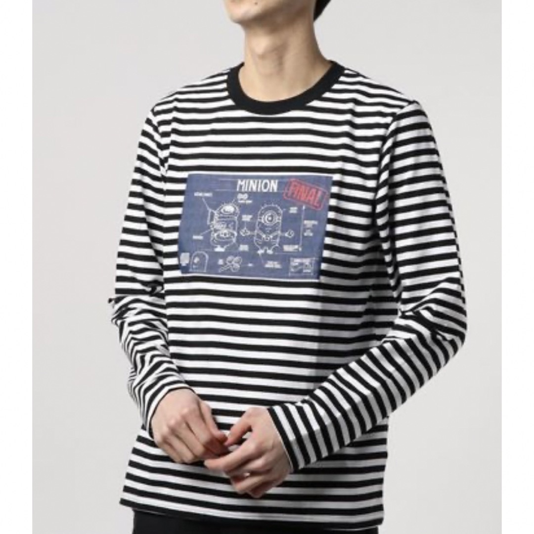 WEGO(ウィゴー)の【即日発送】ミニオンズ　ボーダーTシャツ　DING WEGO USJ ユニバ メンズのトップス(Tシャツ/カットソー(七分/長袖))の商品写真