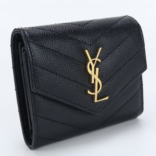 Saint Laurent - サンローラン マルチフォールド ウォレット 692061 BOW01 1000 三折財布小銭入付き