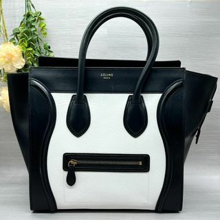 セリーヌ(celine)のセリーヌ ラゲージ ミニショッパー レザー ブラック ホワイト ハンドバッグ(ハンドバッグ)