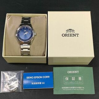 オリエント(ORIENT)の極美品【稼働品】ORIENT　オリエント　RR70　ブルー　シルバー　ソーラー(腕時計(アナログ))
