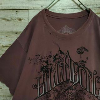 ビラボン(billabong)の【603】USA製　 ビラボン　ビックプリント　半袖Tシャツ　えんじ色　古着(Tシャツ/カットソー(半袖/袖なし))