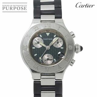 カルティエ(Cartier)のカルティエ Cartier マスト21 クロノスカフSM ヴァンティアン W10198U2 クロノグラフ ヴィンテージ デイト クォーツ Must 21 VLP 90222123(腕時計)
