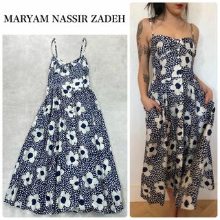 MARYAM NASSIR ZADEH - マリナムナッシアーザデー　シルク　ランダムドットフラワープリントキャミワンピース