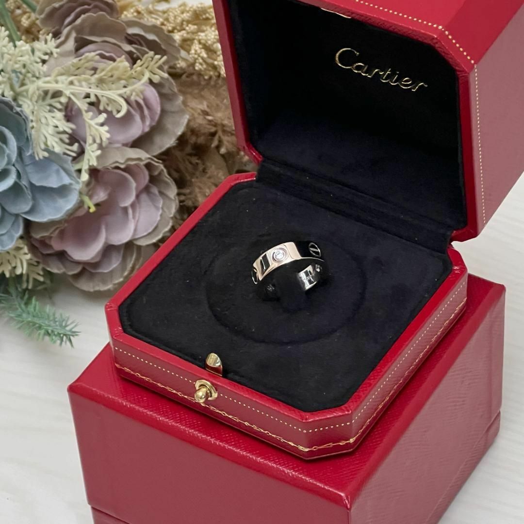 Cartier(カルティエ)のカルティエ ラブリング ハーフダイヤ3P シルバー 9号 #48 指輪 リング レディースのアクセサリー(リング(指輪))の商品写真