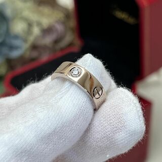 カルティエ(Cartier)のカルティエ ラブリング ハーフダイヤ3P シルバー 9号 #48 指輪 リング(リング(指輪))