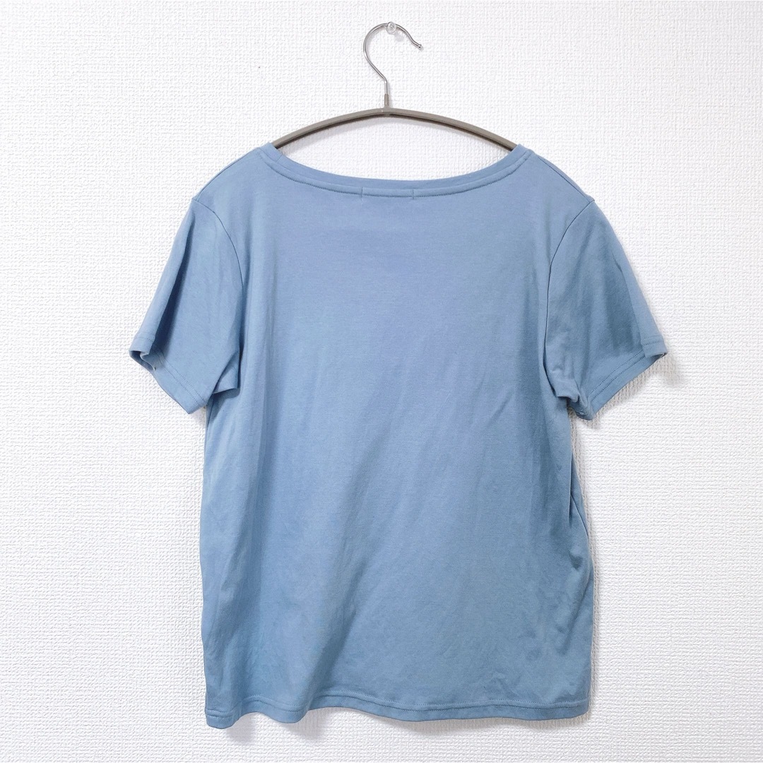 rienda(リエンダ)のrienda リエンダ Prier T-SH Tシャツ 半袖 水色 青 ブルー メンズのトップス(Tシャツ/カットソー(半袖/袖なし))の商品写真