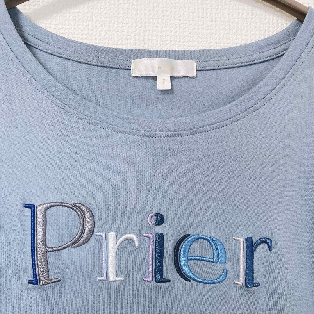 rienda(リエンダ)のrienda リエンダ Prier T-SH Tシャツ 半袖 水色 青 ブルー メンズのトップス(Tシャツ/カットソー(半袖/袖なし))の商品写真