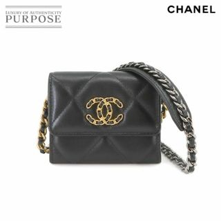 シャネル(CHANEL)の未使用 展示品 シャネル CHANEL 19 フラップ コインパース チェーン コインケース 小銭入れ レザー ブラック AP1787 VLP 90233646(コインケース)