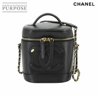 新品同様 シャネル CHANEL バニティ 2way ハンド チェーン ショルダー バッグ レザー ブラック AS0323 ゴールド 金具 VLP 90233880