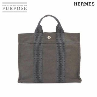 エルメス(Hermes)のエルメス HERMES エールライン トート PM バッグ キャンバス グレー シルバー 金具 VLP 90233897(トートバッグ)