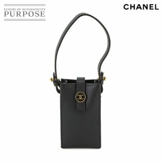 CHANEL - 新品同様 シャネル CHANEL マルチ ケース ポーチ レザー ブラック ゴールド 金具 ヴィンテージ VLP 90233904