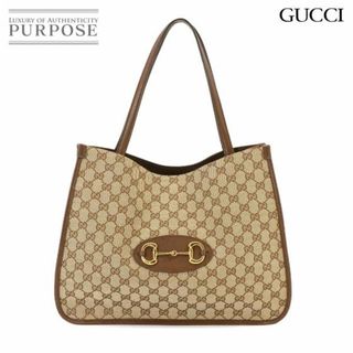 グッチ GUCCI ホースビット 1955 トート バッグ GGスプリーム キャンバス レザー ベージュ ブラウン 628694 VLP 90233944