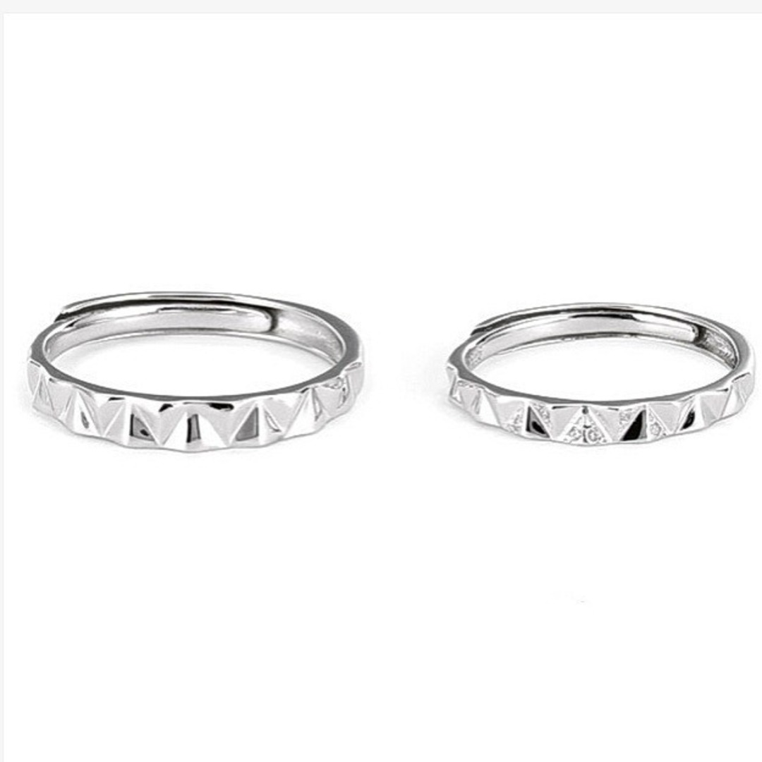 【在庫僅か】　恋人　カップル　男女　ペアリング　指輪　リング　シンプル　シルバー レディースのアクセサリー(リング(指輪))の商品写真