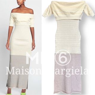 エムエムシックス(MM6)の新品 MM6 Maison Margiela オフショルニット ロングドレス M(ロングドレス)