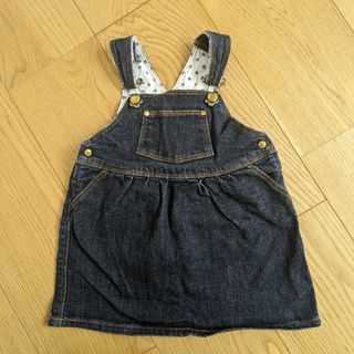 プチバトー(PETIT BATEAU)のプチバトー　デニムサロペット　18m 81cm(ワンピース)