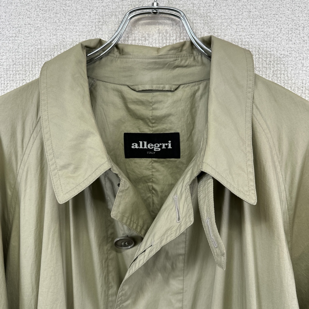 allegri アレグリ チェスターコート シングル ベルト付き コットン ベージュ ヴィンテージ 衣A 8 メンズのジャケット/アウター(チェスターコート)の商品写真