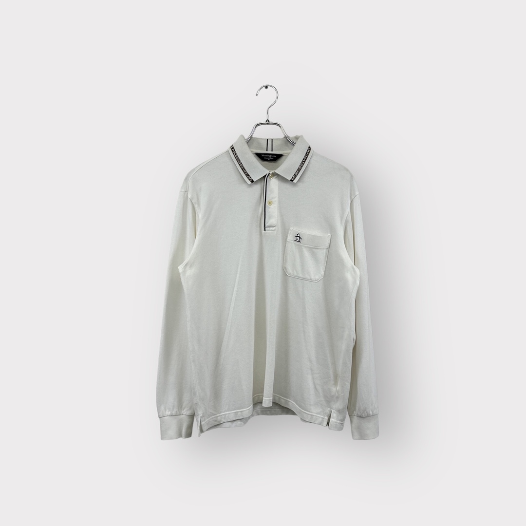 Munsingwear マンシングウェア 長袖ポロシャツ ゴルフ ポリエステル ホワイト サイズM ヴィンテージ 衣B ネ メンズのトップス(ポロシャツ)の商品写真