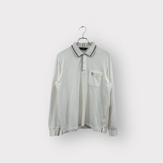 Munsingwear マンシングウェア 長袖ポロシャツ ゴルフ ポリエステル ホワイト サイズM ヴィンテージ 衣B ネ(ポロシャツ)