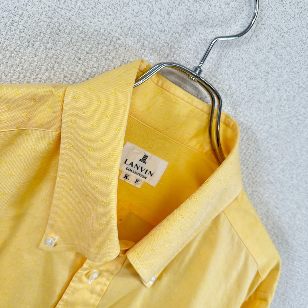LANVIN ランバン 長袖シャツ コットン イエロー サイズF ヴィンテージ 衣B 6 メンズのトップス(シャツ)の商品写真