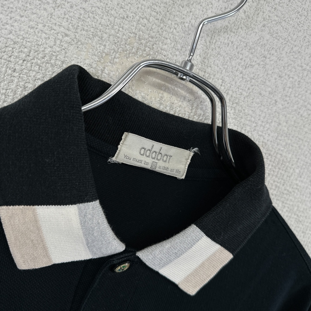 abadat アダバット 長袖ポロシャツ ゴルフ コットン ブラック サイズ3 ヴィンテージ 衣B ネ メンズのトップス(ポロシャツ)の商品写真