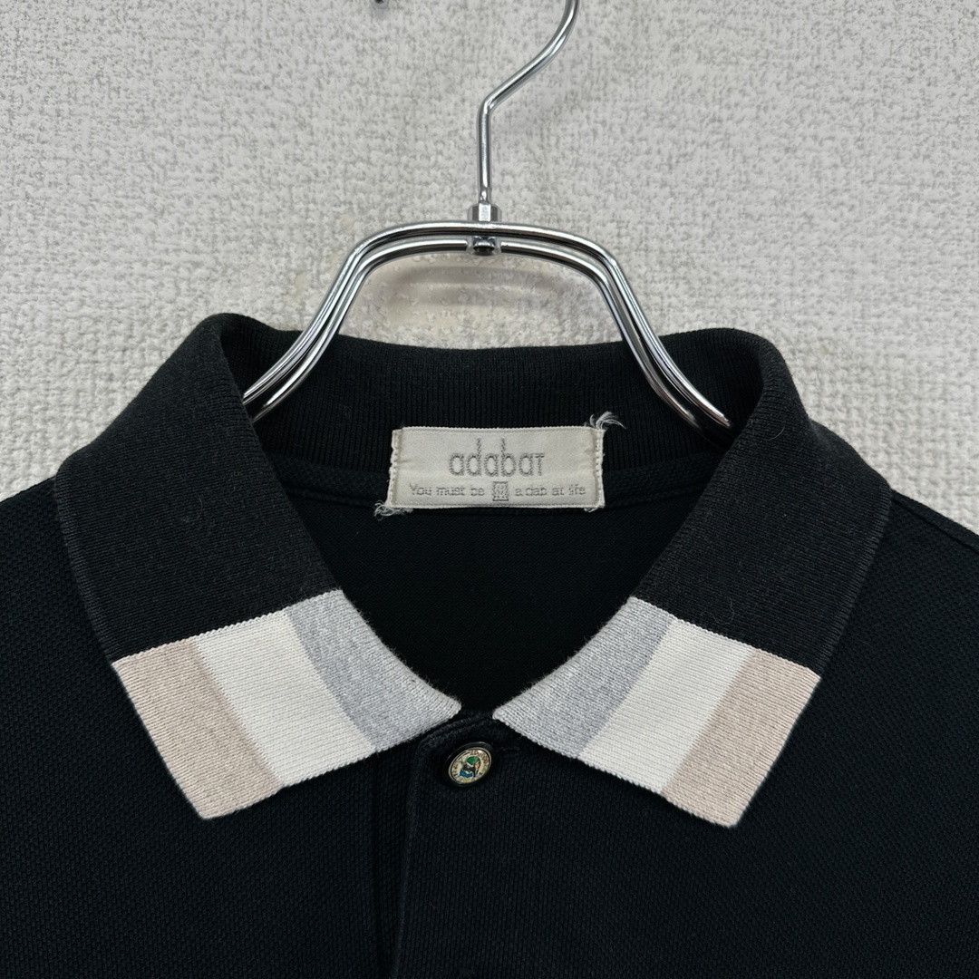 abadat アダバット 長袖ポロシャツ ゴルフ コットン ブラック サイズ3 ヴィンテージ 衣B ネ メンズのトップス(ポロシャツ)の商品写真