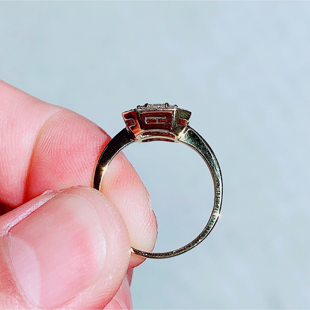 ★1〜1.5ct★✨バケットダイヤモンドK18ミステリーリング指輪 レディースのアクセサリー(リング(指輪))の商品写真