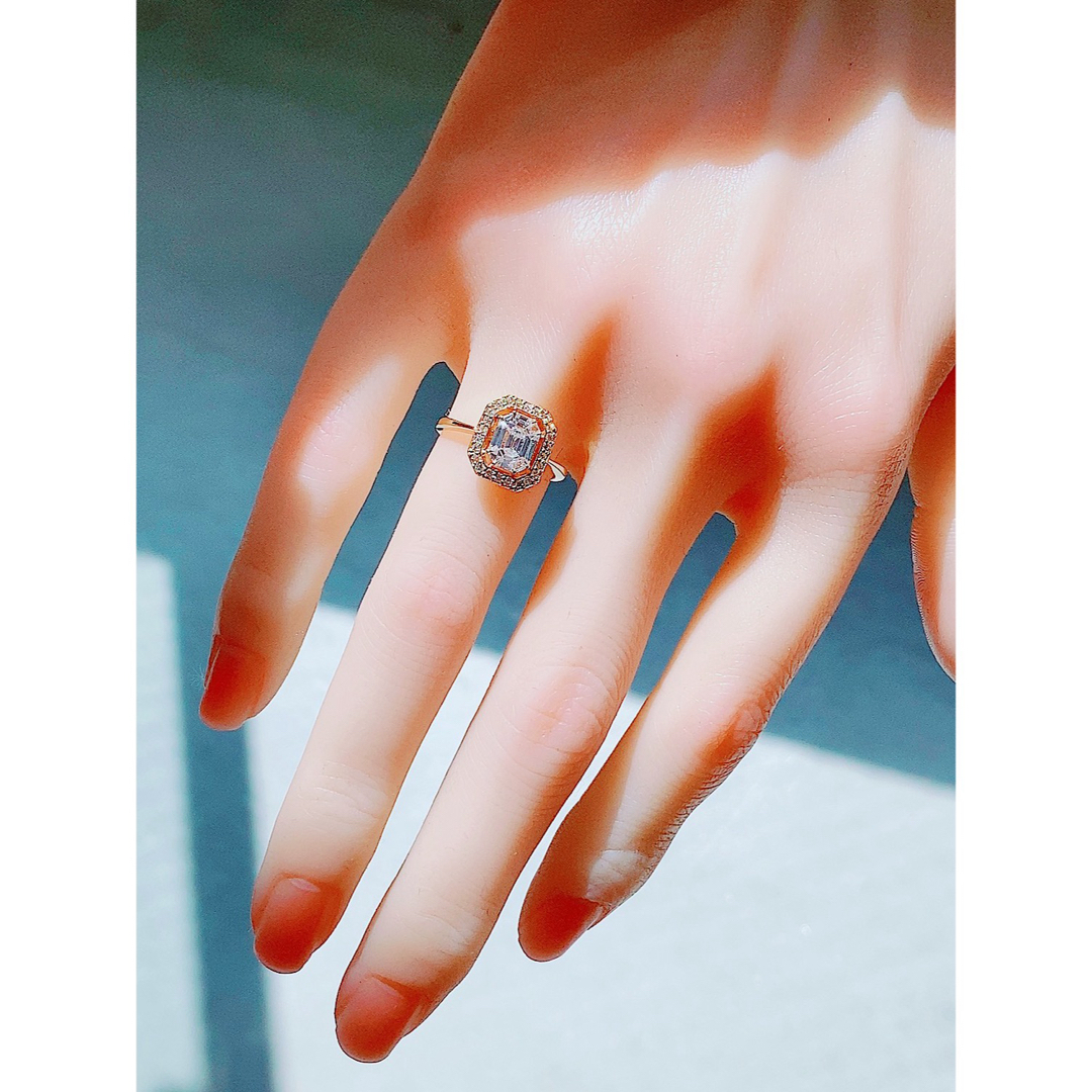 ★1〜1.5ct★✨バケットダイヤモンドK18ミステリーリング指輪 レディースのアクセサリー(リング(指輪))の商品写真