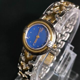 イヴサンローラン(Yves Saint Laurent)の極美品【稼働品】イヴサンローラン　YSL　ブルー　ゴールド　シルバー　クォーツ(腕時計)