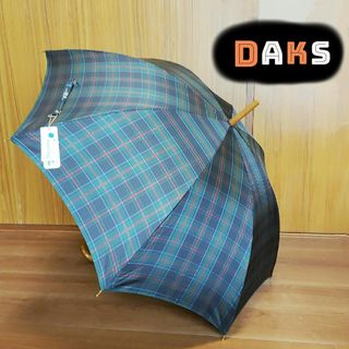 ダックス(DAKS)の【新品未使用】DAKS ダックス 長傘 持ち手木製 グリーン タータンチェック柄(傘)