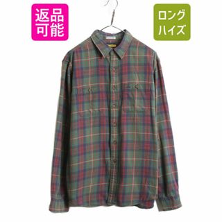 ラルフローレン(Ralph Lauren)のラグビー ラルフローレン チェック フランネル シャツ メンズ XL ポロ ワーク 長袖シャツ ネルシャツ ポケット付き コットン マルチカラー(シャツ)